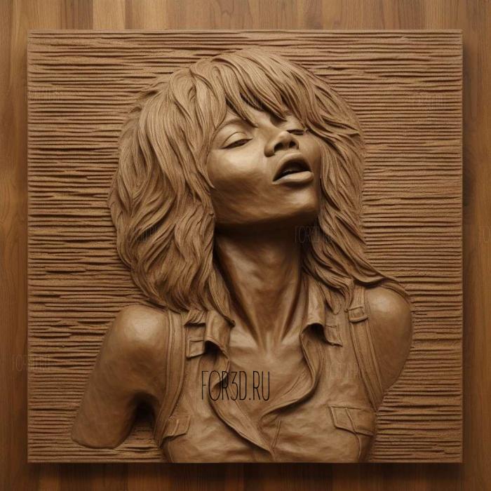 Tina Turner 4 stl model for CNC